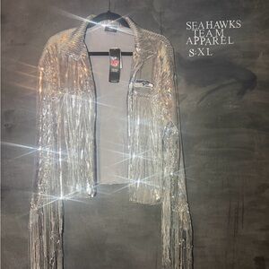 Team Apparel Silver Fringe Sequin Blazer